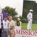 Gegenüber Yao Ming wirkt sogar einer der größten Golfer der Welt ganz winzig. (Fotos: Getty)