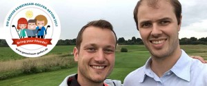 Golf Post Redakteur Tobias Hennig mit seinem Freund Miki beim Golfen im Rahmen der "Gemeinsam Golfen 2017"-Aktion. (Foto: Golf Post)