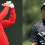 Tiger Woods (r) und Martin Kaymer bleiben bei der US Open 2018 hinter den Erwartungen zurück. (Foto: Getty)