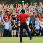 Tiger Woods jubelt über den Sieg beim US Masters 2019. (Foto: Getty)