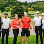 Die Teams der AWGC BroSis Challenge 2021: Karolin und Moritz Lampert (li.), Team Golf Time und Team Golf Post (re.). (Foto: Tobias Kuberski)