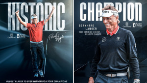 Bernhard Langer mit einem historischen Sieg auf der Champions Tour (Foto: Twitter/PGA Tour Champions)