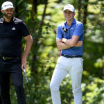 Dustin Johnson (li.) und Carlos Ortiz (re.) teilen sich beim Portland Event der LIV Golf Invitational Series nach Runde 2 den ersten Platz. (Foto: Getty)
