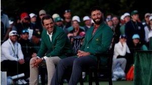 Scottie Scheffler und Jon Rahm beim US Masters 2023: Die neue und die alte Nummer 1 der Golf-Welt. (Foto: Getty)