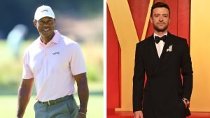 Tiger Woods und Justin Timberlake eröffnen eine Bar in St. Andrews. (Fotos: Getty)