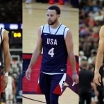 Drei der US-Basketball-Stars für Olympia 2024: Devin Booker, Stephen Curry und Jayson Tatum. (Fotos: Getty)