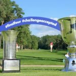 Die Pokale: Um diese Trophäen wird im Final Four am 3./4. August im GC München-Riedhof gespielt. (Foto: DGV/Kirmaier)