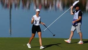 Alexandra Försterling beim Damen-Golfturnier bei Olympia 2024. (Foto: Getty)