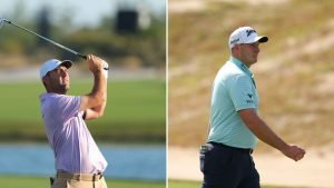 Scottie Scheffler und Sepp Straka während ihrer zweiter Runde der Hero World Open der PGA Tour. (Fotos: Getty)
