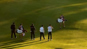Matchplay beim Ryder Cup: zum Beispiel im klassischen Foursome-Format (Foto: Getty).