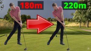 Golftraining: Lukas zeigt, wie man die maximale Länge aus dem Schwung herausholt (Quelle: Birdietrain).