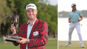 Justin Thomas siegt emotional im Playoff und sichert sich den den Titel auf der PGA Tour. (Fotos: Getty)