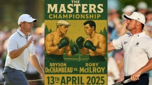 Bryson DeChambeau vs. Rory McIlroy: Das Duell ums Green Jacket. (Fotos: Screenshot Reddit und Getty)