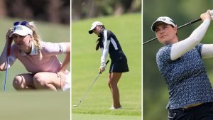 Von links nach rechts: Olivia Cowan, Aline Krauter und Caroline Masson auf der LPGA Tour. (Fotos: Getty)
