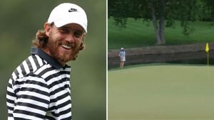Tommy Fleetwood hat das Glück bei der PGA Championship 2025 auf seiner Seite. (Fotos: Getty; X/ @GolfDigest)