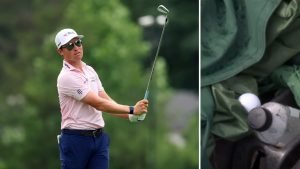 Ben Griffin brachte seinen Ball in der ersten Runde der Rocket Classic in eine ungewöhnliche Lage. Die Golfregeln. (Fotos: Getty, X/ @ PGATOUR)