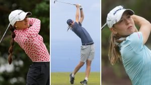 Aline Krauter (li.) auf der LPGA Tour; Helen Briem und Emma Spitz (re.) auf der Ladies European Tour. (Fotos: flickr)