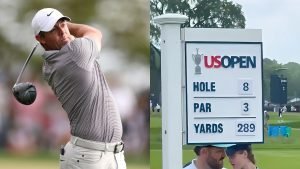 US Open 2025: Profis benötigen einen Driver für 265 Meter Par 3 (Foto: Getty/x.com/@DPWorldTour)
