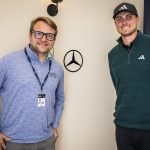 Ludvig Aberg im Gespräch mit Golf Post Gründer Matthias Gräf (Foto: Mercedes-Benz)