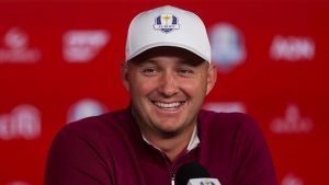 Sepp Straka gab im Vorfeld des Ryder Cups 2025 eine Pressekonferenz. (Foto: Getty)